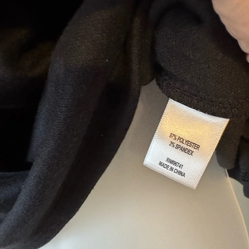 NWT Belle Du Jour Black Mock Wrap Top MEDIUM #3 - Picture 8 of 11